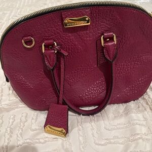 Burberry Red Satchel Dome-Shaped Bag